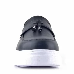 Rakerplus Siyah Mat Beyaz Taban Loafer Klasik Çocuk Ayakkabısı