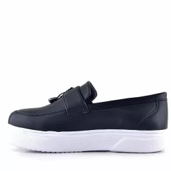 Rakerplus Siyah Mat Beyaz Taban Loafer Klasik Çocuk Ayakkabısı