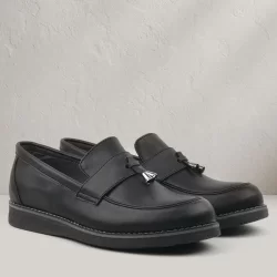 Rakerplus Siyah Mat Loafer Klasik Çocuk Ayakkabısı