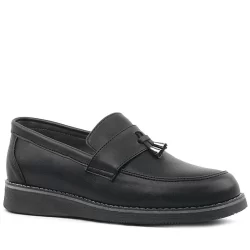Rakerplus Siyah Mat Loafer Klasik Çocuk Ayakkabısı