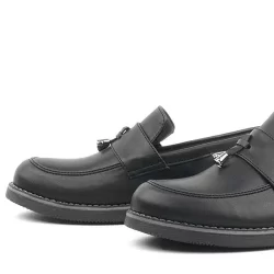 Rakerplus Siyah Mat Loafer Klasik Çocuk Ayakkabısı