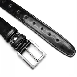 Rakerplus Siyah Rugan 3,5cm Erkek Çocuk Kemeri (85-110cm)