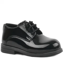 Rakerplus Siyah Rugan Bağcıklı Oxford Çocuk Okul Ayakkabısı