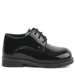 Rakerplus Siyah Rugan Bağcıklı Oxford Çocuk Okul Ayakkabısı