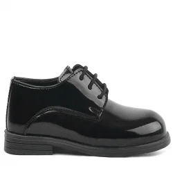 Rakerplus Siyah Rugan Bağcıklı Oxford Çocuk Okul Ayakkabısı