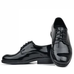 Rakerplus Siyah Rugan Bağcıklı Oxford Çocuk Okul Ayakkabısı