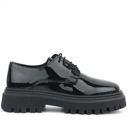 Rakerplus Siyah Rugan Bağcıklı Oxford Günlük Ayakkabı