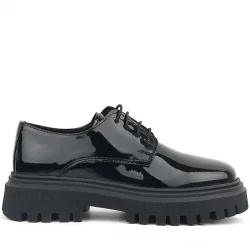 Rakerplus Siyah Rugan Bağcıklı Oxford Günlük Ayakkabı