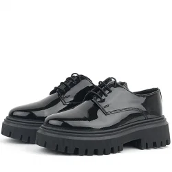 Rakerplus Siyah Rugan Bağcıklı Oxford Günlük Ayakkabı