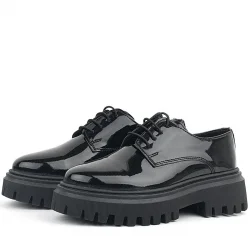 Rakerplus Siyah Rugan Bağcıklı Oxford Günlük Ayakkabı