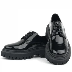 Rakerplus Siyah Rugan Bağcıklı Oxford Günlük Ayakkabı