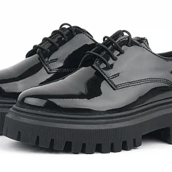 Rakerplus Siyah Rugan Bağcıklı Oxford Günlük Ayakkabı