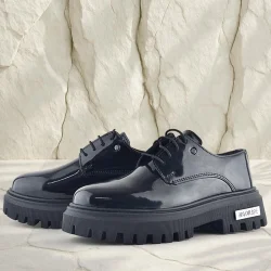 Rakerplus Siyah Rugan Bağcıklı Oxford Metal Detaylı Günlük Ayakkabı