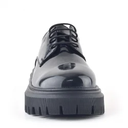 Rakerplus Siyah Rugan Bağcıklı Oxford Metal Detaylı Günlük Ayakkabı