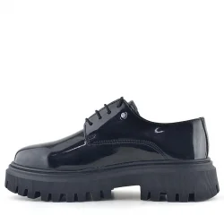 Rakerplus Siyah Rugan Bağcıklı Oxford Metal Detaylı Günlük Ayakkabı