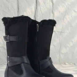 Rakerplus Siyah Uzun Fermuarlı Kız Çocuk Çizme