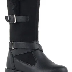 Rakerplus Siyah Uzun Fermuarlı Kız Çocuk Çizme