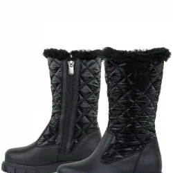 Rakerplus Siyah Uzun Fermuarlı Kız Çocuk Yağmur Çizmesi