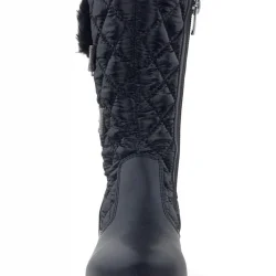 Rakerplus Siyah Uzun Fermuarlı Kurdeleli Kız Çocuk Yağmur Çizmesi