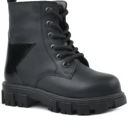 Rakerplus Siyah Yıldız Detaylı Kız Çocuk Bot