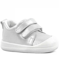 Rakerplus Sonic Hakiki Deri Beyaz Işıltılı Anatomik Bebek Spor Ayakkabı