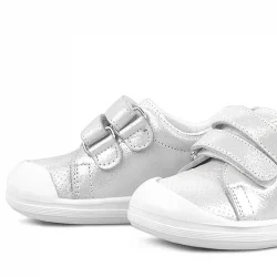 Rakerplus Sonic Hakiki Deri Beyaz Işıltılı Anatomik Bebek Spor Ayakkabı