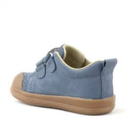 Rakerplus Sonic Hakiki Deri Gri Cırtlı Anatomik Bebek Spor Ayakkabı Sneaker