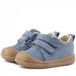 Rakerplus Sonic Hakiki Deri Gri Cırtlı Anatomik Bebek Spor Ayakkabı Sneaker