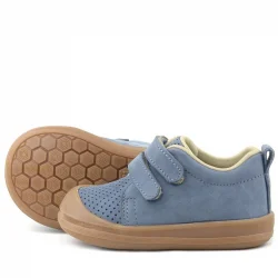 Rakerplus Sonic Hakiki Deri Gri Cırtlı Anatomik Bebek Spor Ayakkabı Sneaker