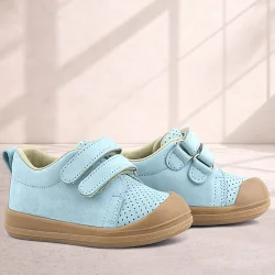 Rakerplus Sonic Hakiki Deri Mavi Cırtlı Anatomik Bebek Spor Ayakkabı Sneaker