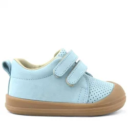Rakerplus Sonic Hakiki Deri Mavi Cırtlı Anatomik Bebek Spor Ayakkabı Sneaker