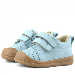 Rakerplus Sonic Hakiki Deri Mavi Cırtlı Anatomik Bebek Spor Ayakkabı Sneaker