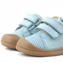 Rakerplus Sonic Hakiki Deri Mavi Cırtlı Anatomik Bebek Spor Ayakkabı Sneaker