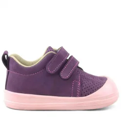 Rakerplus Sonic Hakiki Deri Mor Cırtlı Anatomik Bebek Spor Ayakkabı Sneaker