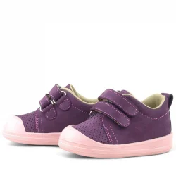 Rakerplus Sonic Hakiki Deri Mor Cırtlı Anatomik Bebek Spor Ayakkabı Sneaker