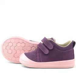 Rakerplus Sonic Hakiki Deri Mor Cırtlı Anatomik Bebek Spor Ayakkabı Sneaker