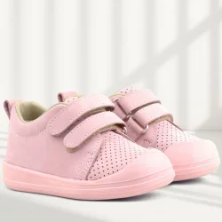 Rakerplus Sonic Hakiki Deri Pembe Cırtlı Anatomik Bebek Spor Ayakkabı Sneaker