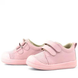 Rakerplus Sonic Hakiki Deri Pembe Cırtlı Anatomik Bebek Spor Ayakkabı Sneaker