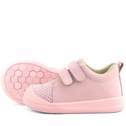 Rakerplus Sonic Hakiki Deri Pembe Cırtlı Anatomik Bebek Spor Ayakkabı Sneaker