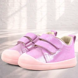Rakerplus Sonic Hakiki Deri Pembe Işıltılı Anatomik Bebek Spor Ayakkabı