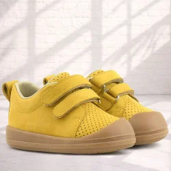 Rakerplus Sonic Hakiki Deri Sarı Cırtlı Anatomik Bebek Spor Ayakkabı Sneaker