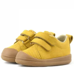 Rakerplus Sonic Hakiki Deri Sarı Cırtlı Anatomik Bebek Spor Ayakkabı Sneaker