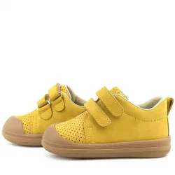 Rakerplus Sonic Hakiki Deri Sarı Cırtlı Anatomik Bebek Spor Ayakkabı Sneaker