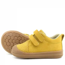 Rakerplus Sonic Hakiki Deri Sarı Cırtlı Anatomik Bebek Spor Ayakkabı Sneaker