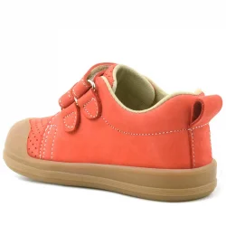 Rakerplus Sonic Hakiki Deri Turuncu Cırtlı Anatomik Bebek Spor Ayakkabı Sneaker