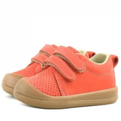 Rakerplus Sonic Hakiki Deri Turuncu Cırtlı Anatomik Bebek Spor Ayakkabı Sneaker