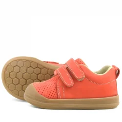 Rakerplus Sonic Hakiki Deri Turuncu Cırtlı Anatomik Bebek Spor Ayakkabı Sneaker