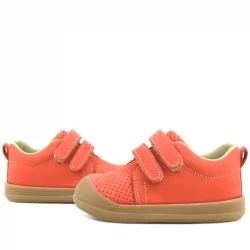 Rakerplus Sonic Hakiki Deri Turuncu Cırtlı Anatomik Bebek Spor Ayakkabı Sneaker