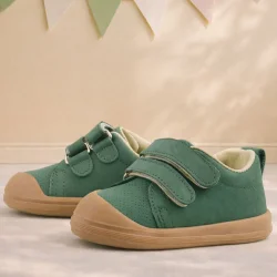 Rakerplus Sonic Hakiki Deri Yeşil Cırtlı Anatomik Bebek Spor Ayakkabı Sneaker