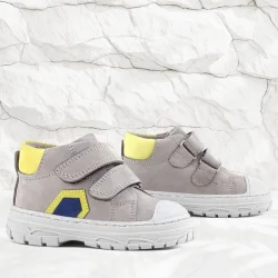 Rakerplus Tails Hakiki Deri Gri Sarı Cırtlı Çocuk Spor Bot